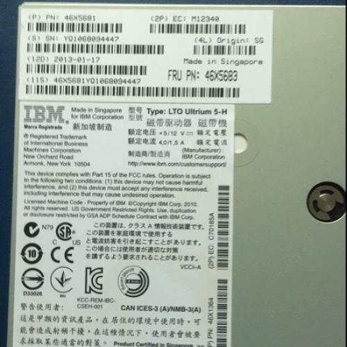 46X5683 - IBM 1.5/3.0TB LTO5 Ultrium 5 6Gb SAS HH Tape Drive