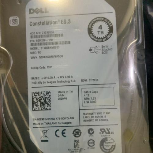 529FG DELL 4.0TB 7.2K SAS 6Gb/s 128MB 512n 3.5in HDD