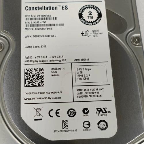 DELL 9JX248 0R755K KS68 ST32000444SS 2TB SAS 6Gb 7.2K Hard Drive