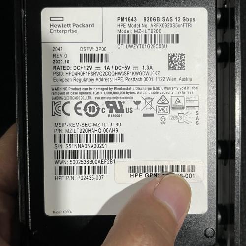 HP P08722-001 HP 3PAR 920GB SAS 12Gbs 2.5in SSD