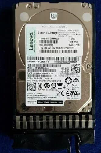 Lenovo 00MM692 00MM690 1.2TB 10K 2.5in SAS Hard Drive For Storage S2200