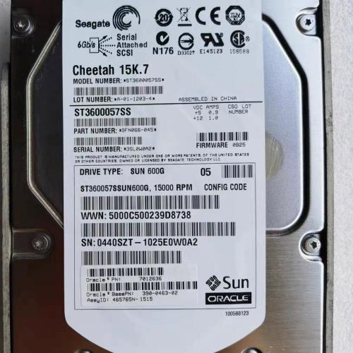 SUNOracle 600GB 15K 3.5 SAS 7012636 390-0463 542-0143 390-0483 HDD