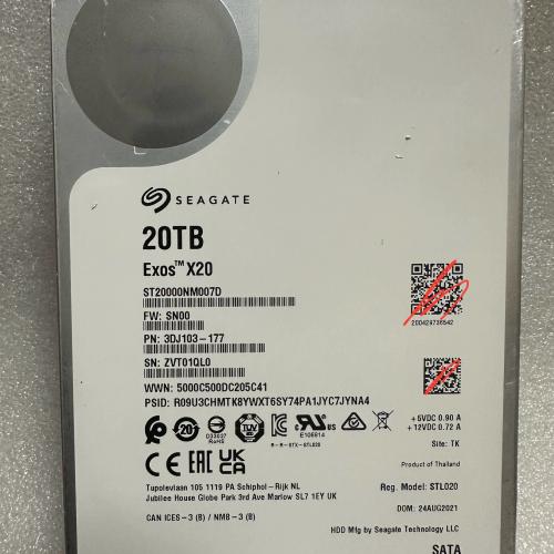 Seagate Exos X20 ST20000NM007D 20TB 7.2K RPM SATA 6Gb/s 3.5in Hard Drive